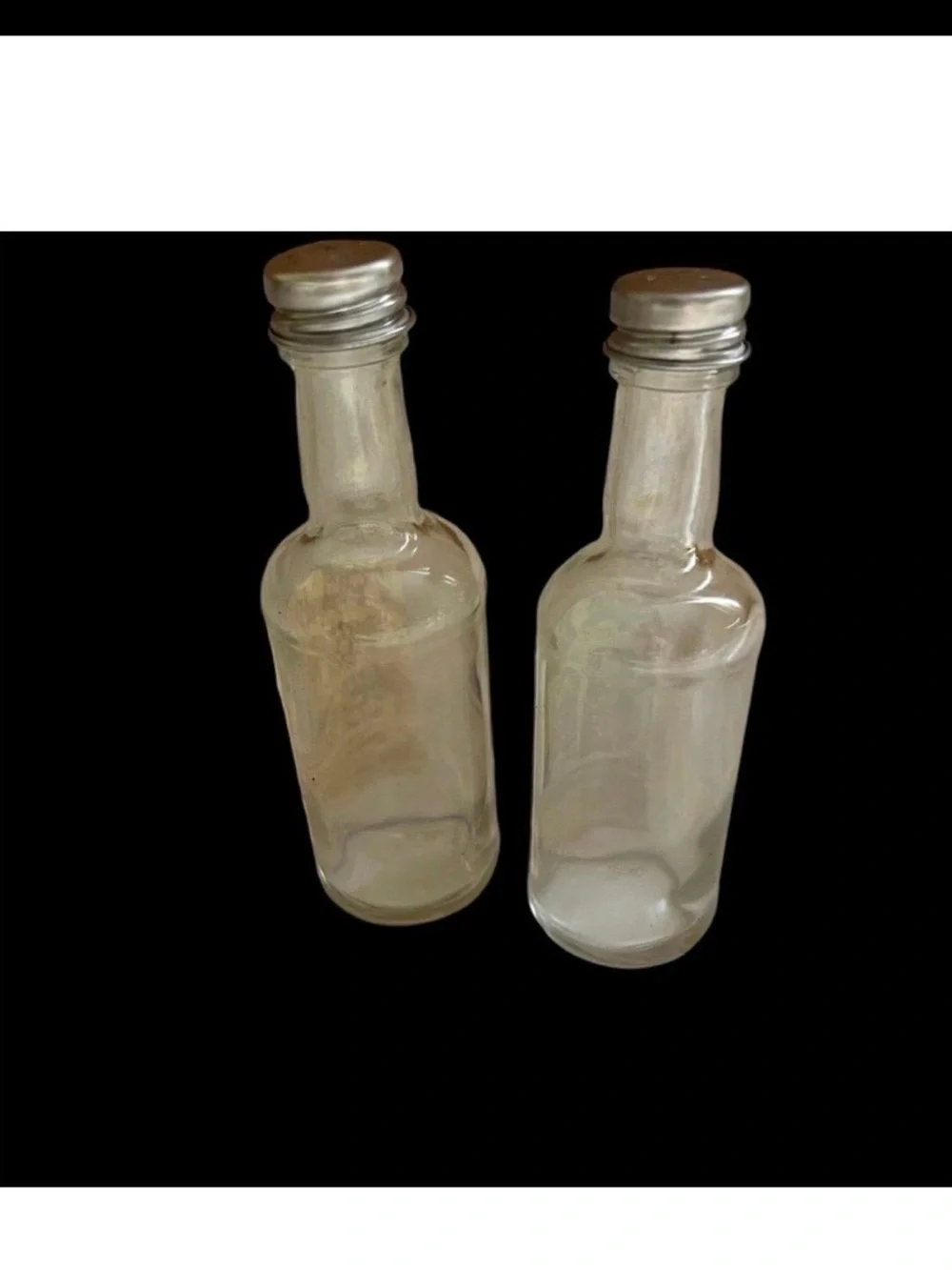 Vintage Salt & Pepper Mini Liquor Bottle Shaker Set